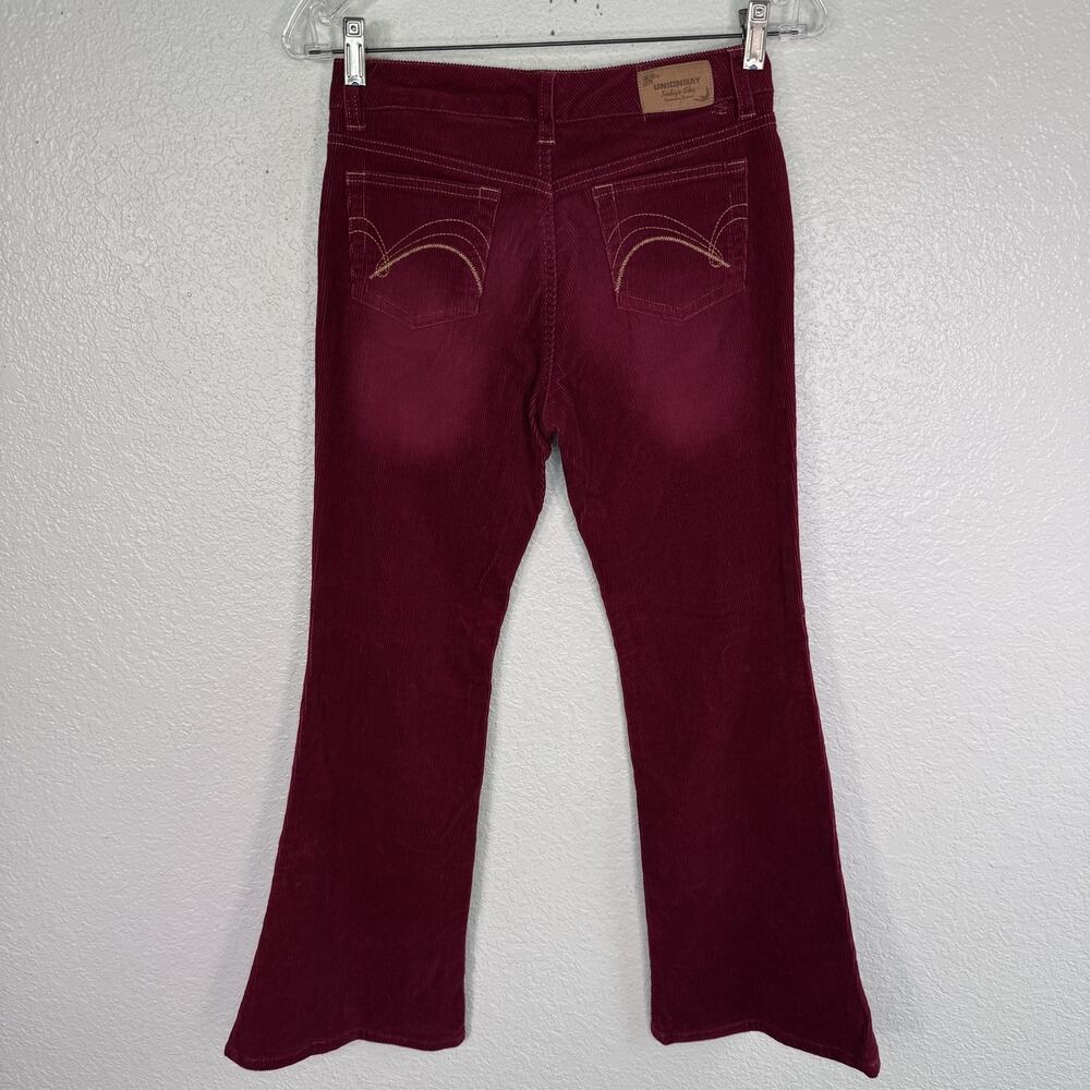 Union Bay Jeans Girls 12 Corduroy Bootcut Flare Red 27 Vintage Y2K Juniors NEW - Picture 2 of 11
